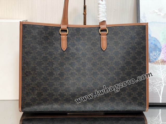 Celine專櫃2023新款手提托特包 賽琳CABAS TRIOMPHE TOTE帆布印花橫款手袋 sldj2234